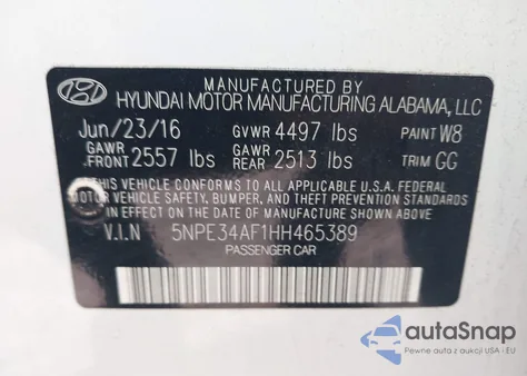 2017 Hyundai Sonata Limited from USA, damaged, VIN 5NPE34AF1HH465389